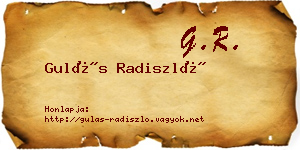Gulás Radiszló névjegykártya